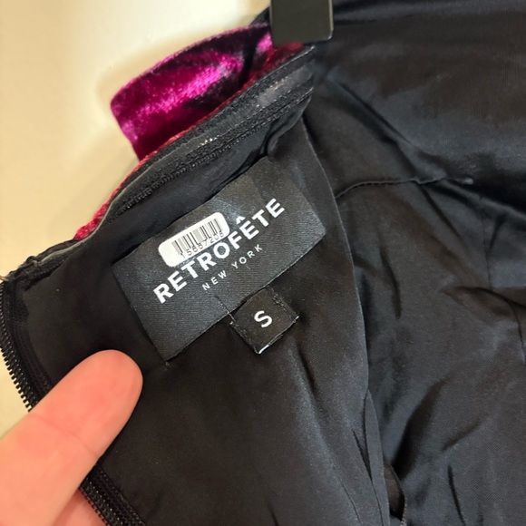 RETROFETE Nat Top in Acid Roses Burnout Velvet Strapless Corset Style Small - Picture 9 of 10